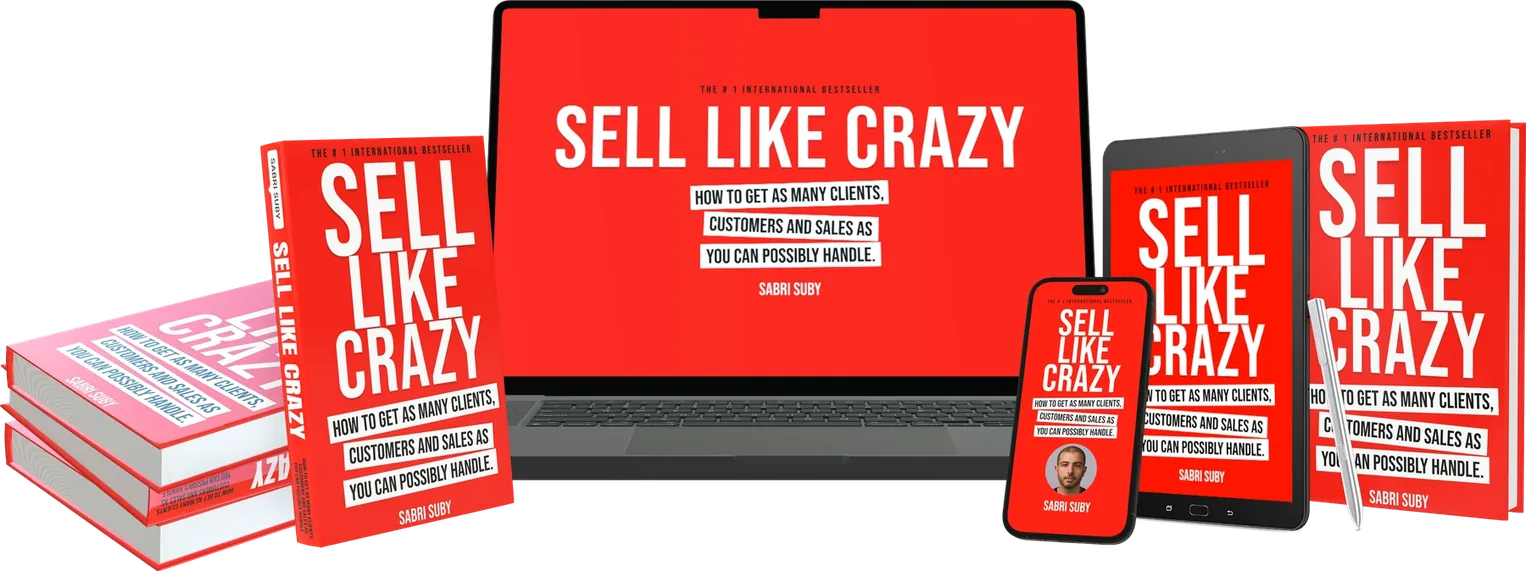 The complete Sell Like Crazy bundle: books, laptop, tablet and phone, all from one design